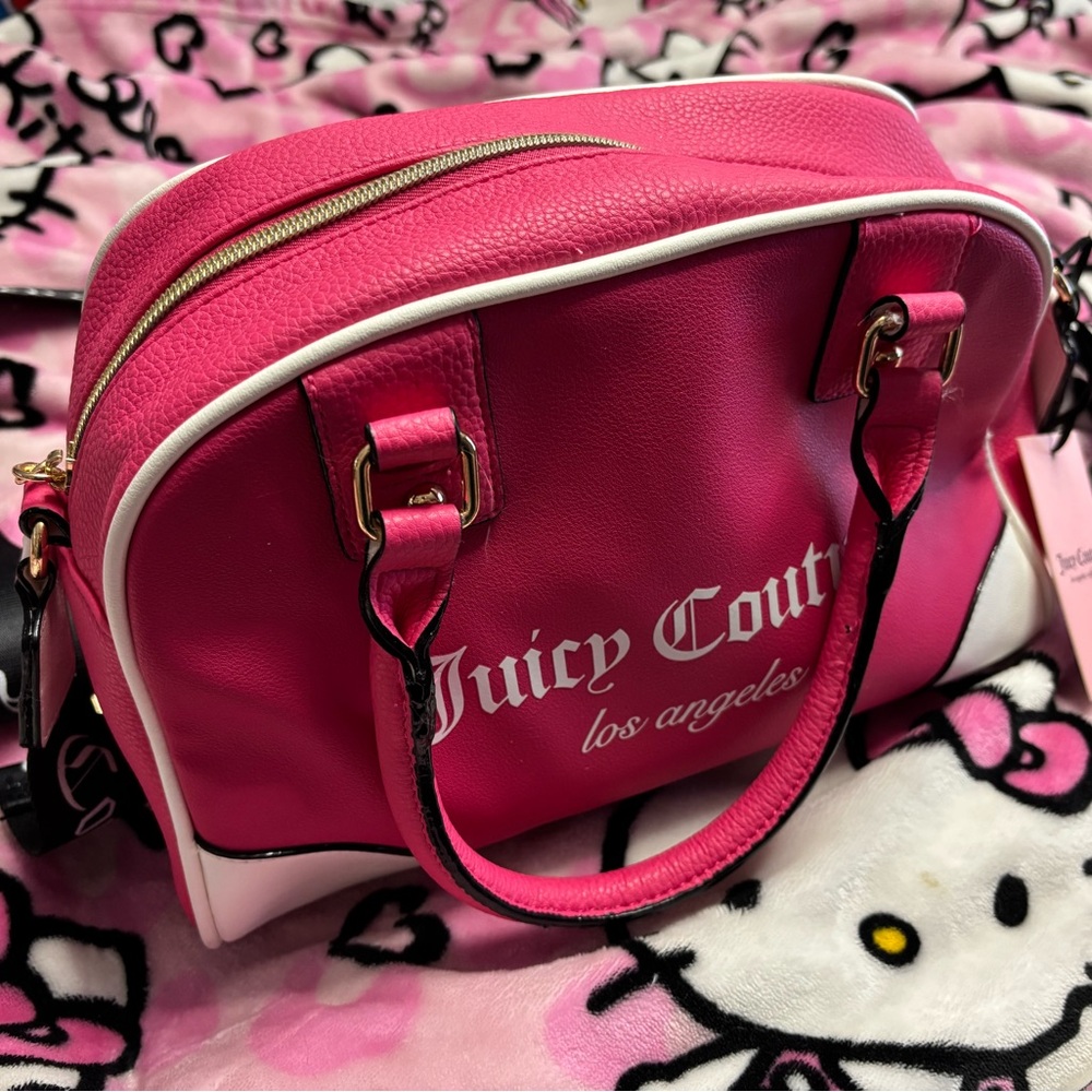Juicy Couture Fuchsia Satchel with White Accents